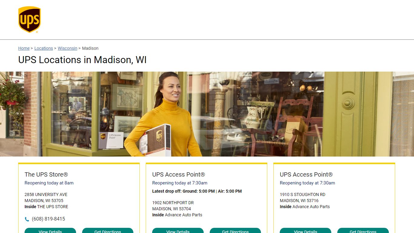 UPS Locations in MADISON, WI