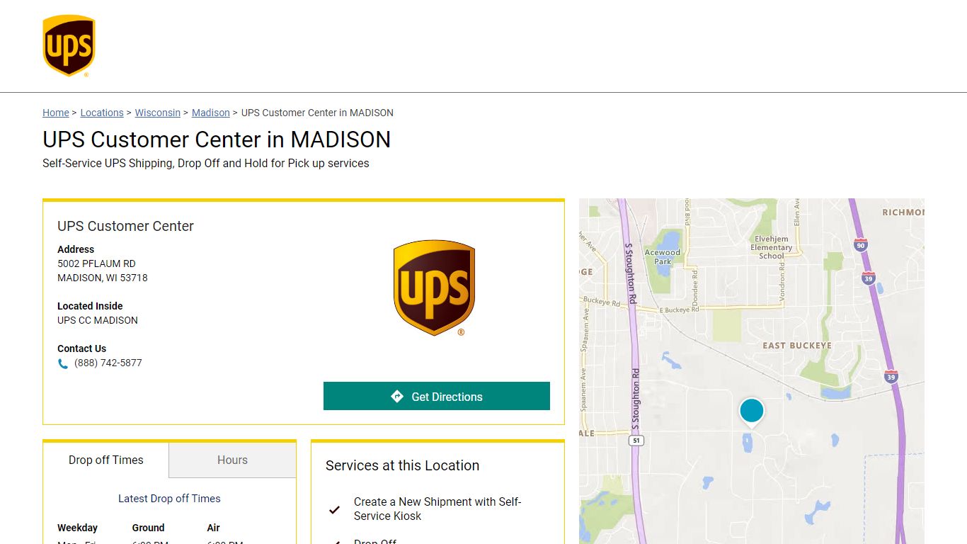 UPS Customer Center in MADISON