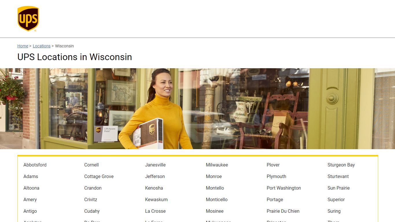 UPS Locations in Wisconsin