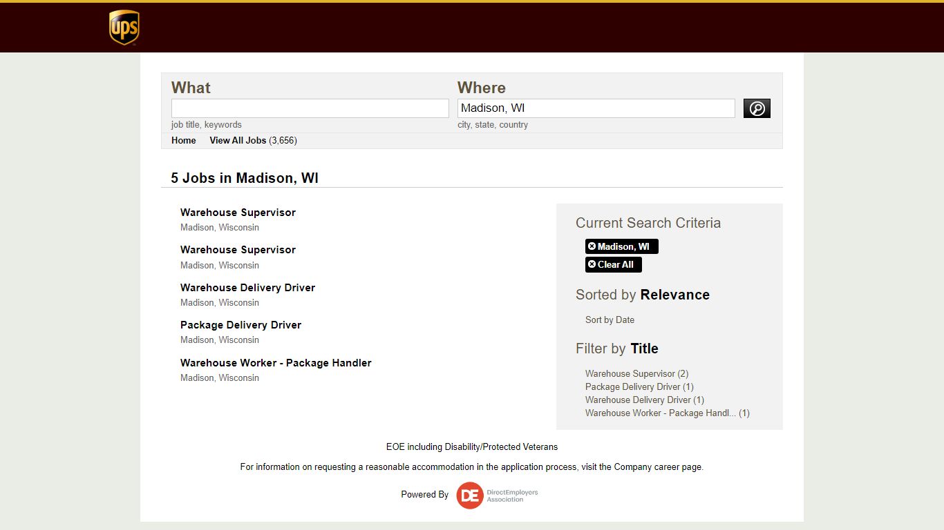UPS Jobs - Jobs in Madison, WI